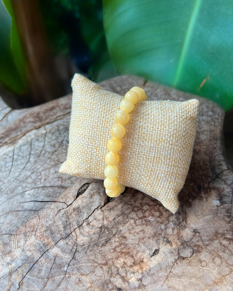 Orange Calcite Beaded Bracelet