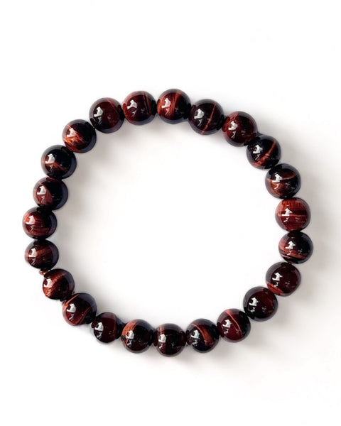 Red Tigers Eye Beaded Bracelet