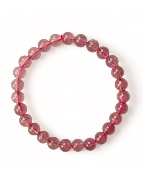 Strawberry Quartz Beaded Bracelet