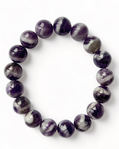 Chevron Amethyst Beaded Bracelet