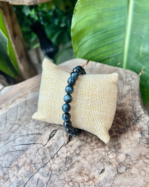 Blue Tigers Eye Beaded Bracelet