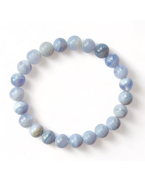Blue Lace Agate Beaded Bracelet