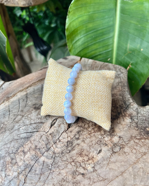 Blue Lace Agate Beaded Bracelet