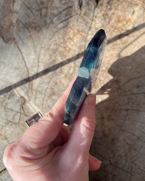 Fluorite Heart - on stand