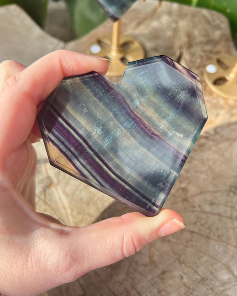 Fluorite Heart - on stand