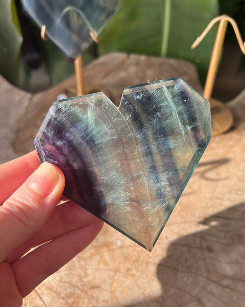 Fluorite Heart - on stand