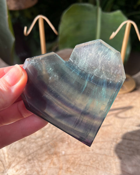 Fluorite Heart - on stand