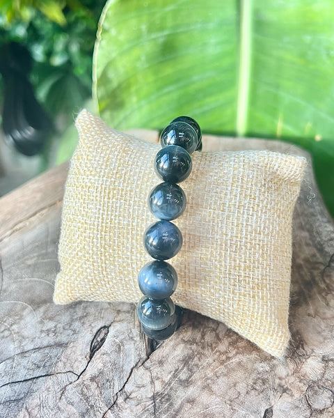 Blue Tigers Eye Beaded Bracelet