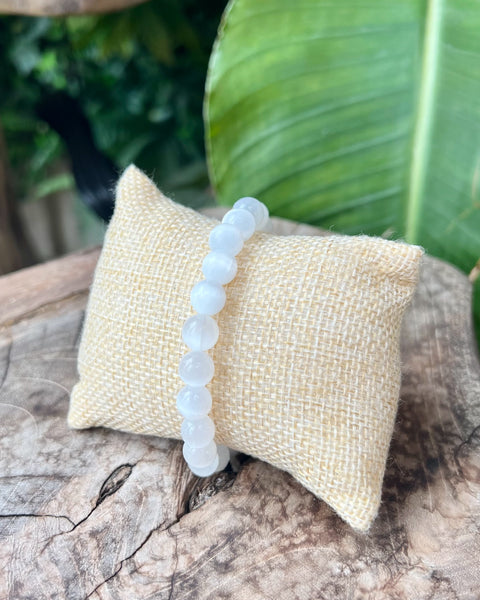 Selenite Beaded Bracelet