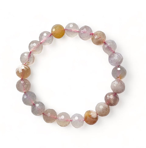 Flower Agate Faceted Bracelet