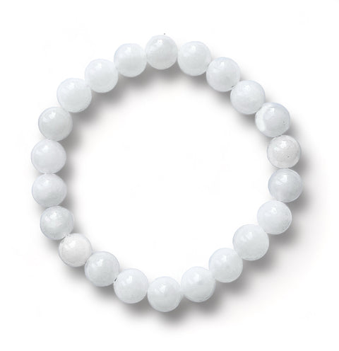 White Jade Beaded Bracelet