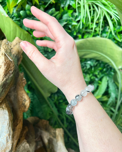 Tourmalated Quartz Beaded Bracelet