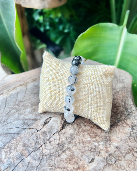 Tourmalated Quartz Beaded Bracelet