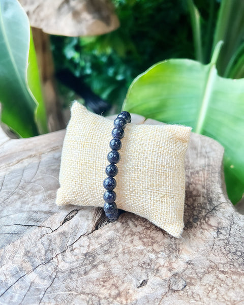 Blue Goldstone Beaded Bracelet