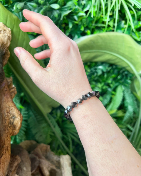 Sheen Obsidian Faceted Bracelet