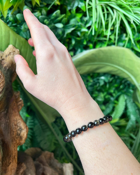 Gold Sheen Obsidian Beaded Bracelet