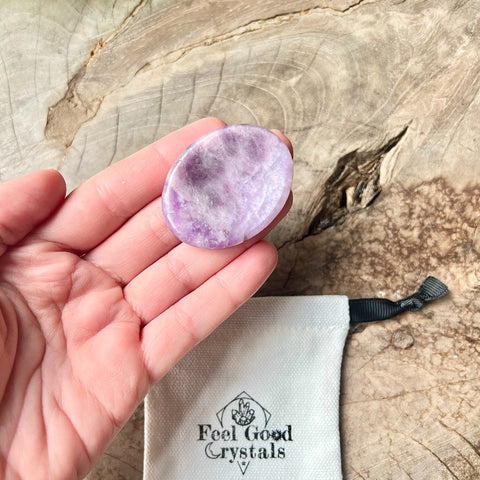 Lepidolite Thumb Worry Stone
