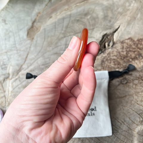 Carnelian crystal thumb / worry stone