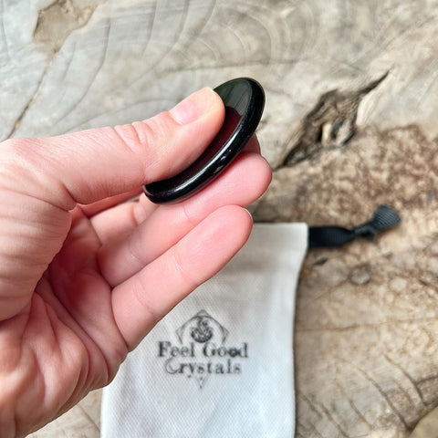 Obsidian Thumb Worry Stone