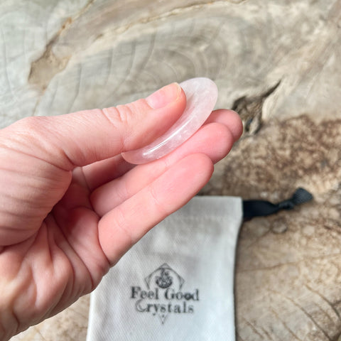 Rose Quartz Thumb Worry Stone