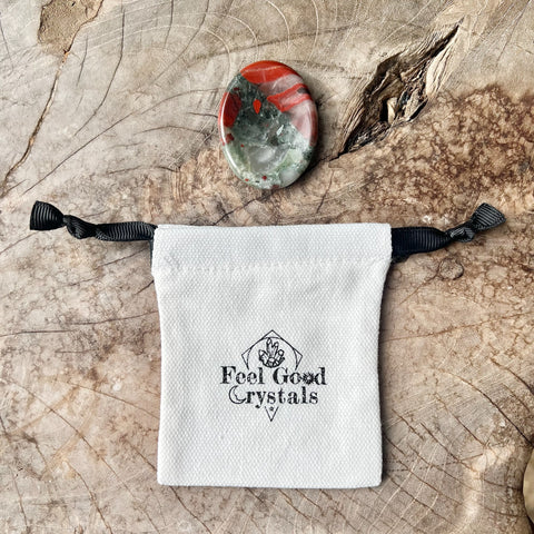 Bloodstone Thumb Worry Stone