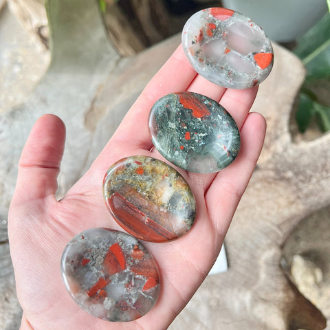 Bloodstone Thumb Worry Stone