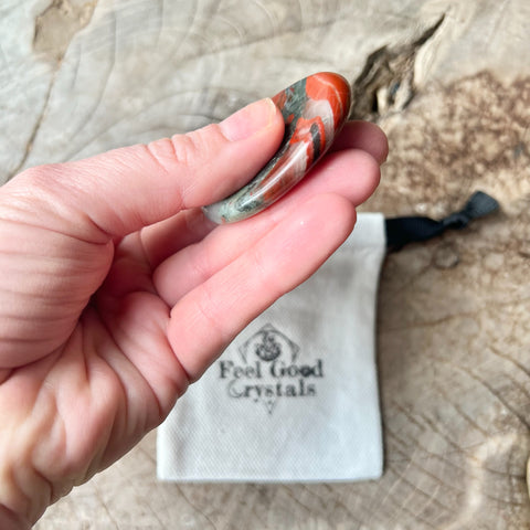 Bloodstone Thumb Worry Stone