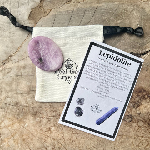 Lepidolite Thumb Worry Stone