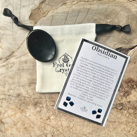 Obsidian Thumb Worry Stone