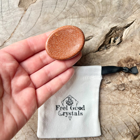 Goldstone Thumb Worry Stone