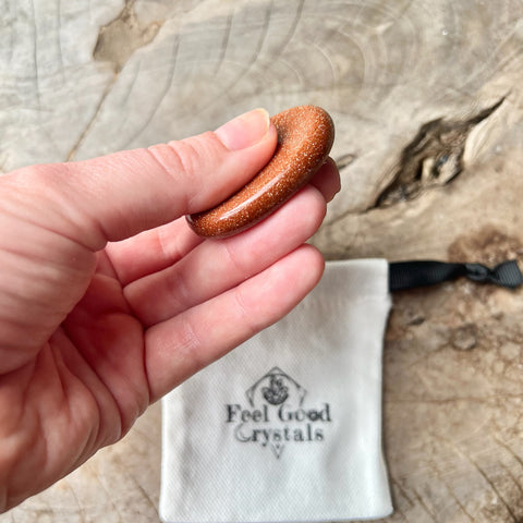 Goldstone Thumb Worry Stone