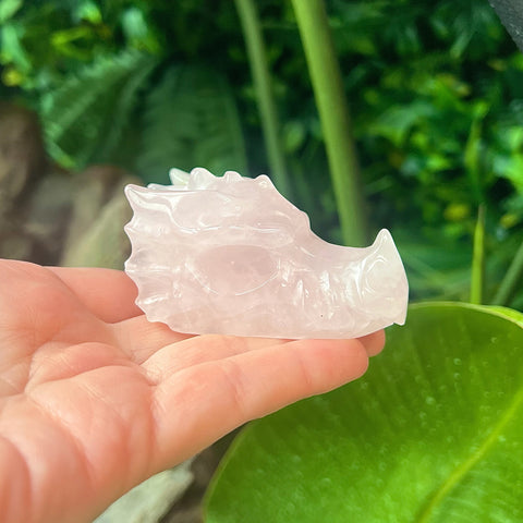Rose Quartz Dragon head