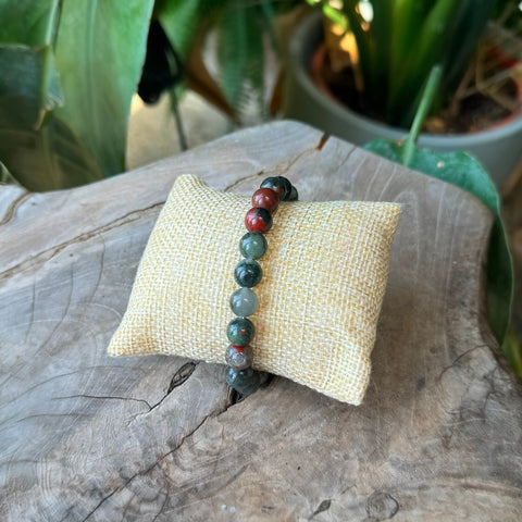 Bloodstone Beaded Bracelet