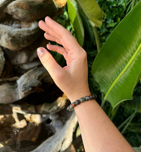 Bloodstone Beaded Bracelet
