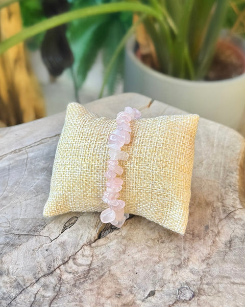 Rose Quartz Chip Bracelet