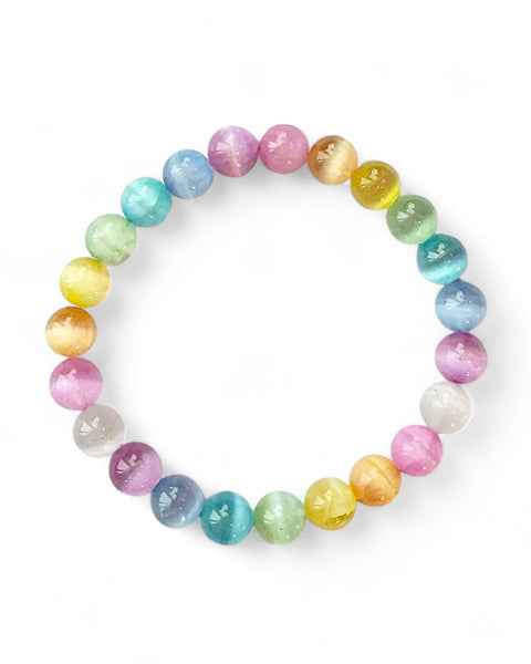 Dyed Selenite Beaded Bracelet