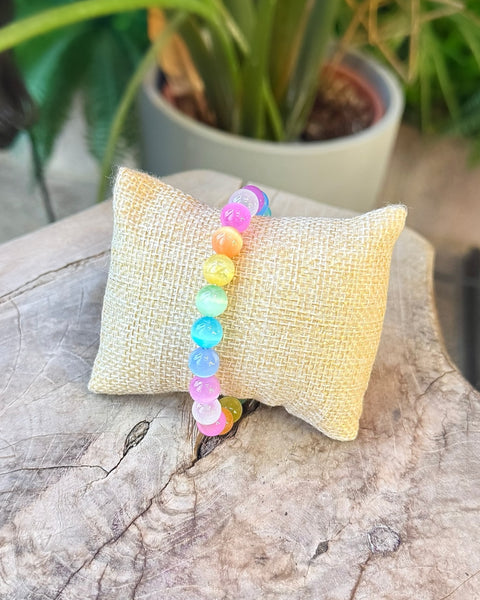 Dyed Selenite Beaded Bracelet