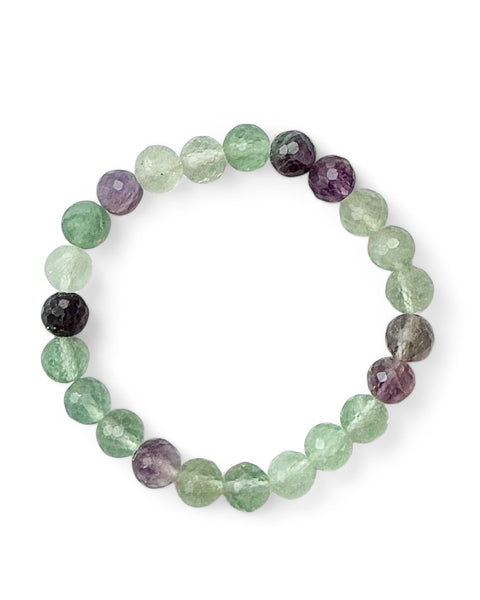 Fluorite Faceted Beaded Bracelet