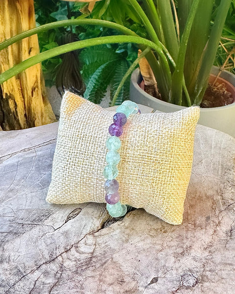 Fluorite Faceted Beaded Bracelet