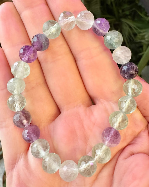 Fluorite Faceted Beaded Bracelet