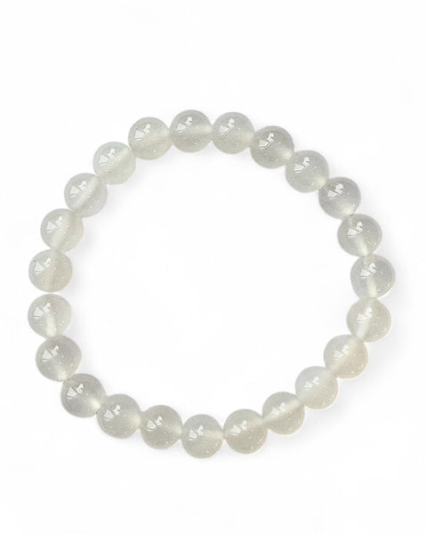 White Agate Beaded Bracelet