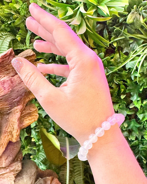 White Agate Beaded Bracelet