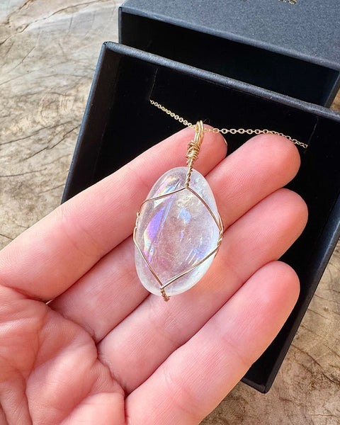 Aura Quartz Gold Necklace