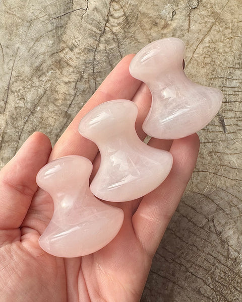 Rose quartz mushroom facial massager