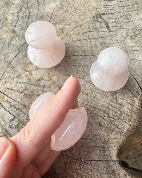 Rose quartz mushroom facial massager