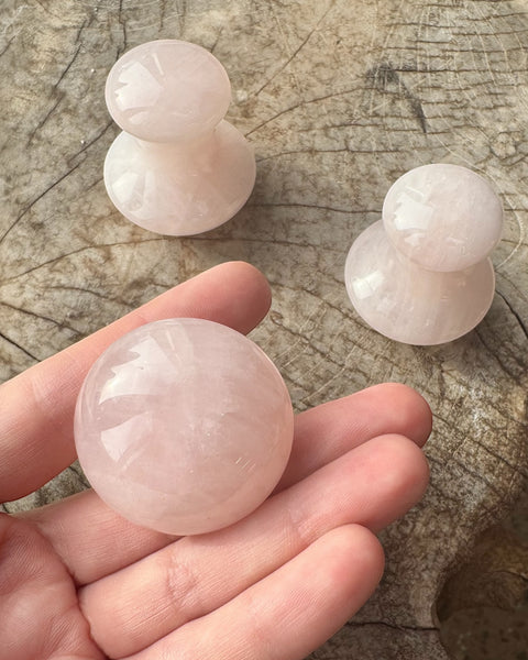 Rose quartz mushroom facial massager