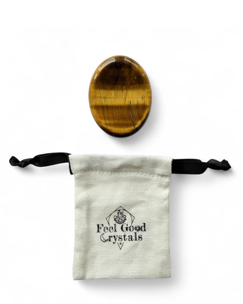 Tigers Eye crystal thumb / worry stone