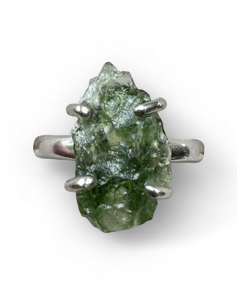 Moldavite Ring - Size J (A)