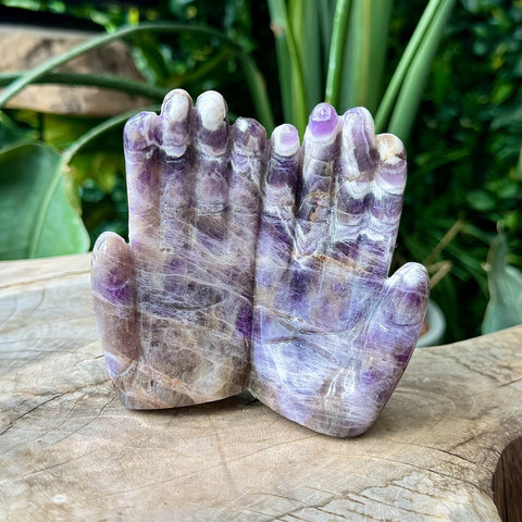 Chevron Amethyst Hands - Dish/Carving