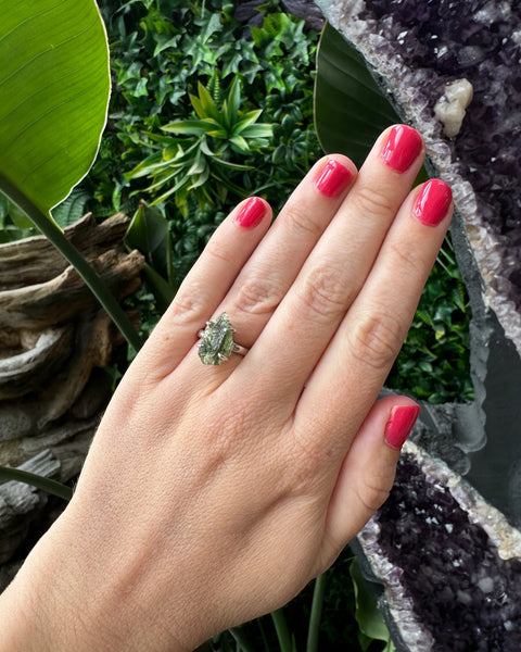 Moldavite Ring - Size J (A)